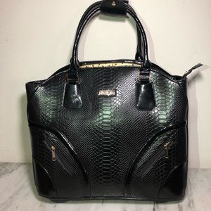 HBE Crocodile Style leather travel bag with wheels